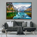Spectacular autumn view of Braies Lake Wall Art Canvas Print by MyGreatCanvas | Canvas Wall Art Prints | Photo Prints & Wall Decor