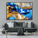 Blue Orange Marble Fluid Effect Canvas Wall Art Print by MyGreatCanvas | Canvas Wall Art Prints | Photo Prints & Wall Decor