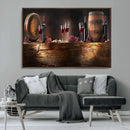 Wine and Barrels Wall Art Canvas Print by MyGreatCanvas | Canvas Wall Art Prints | Photo Prints & Wall Decor