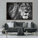 Black and White Lion Canvas Wall Art Print – Wildlife