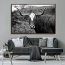 Western Home Wall Art Canvas Print, Framed Texas Longhorn by MyGreatCanvas | Canvas Wall Art Prints | Photo Prints & Wall Decor