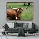 Longhorn Cow Animal Wall Art Canvas Print by MyGreatCanvas | Canvas Wall Art Prints | Photo Prints & Wall Decor