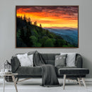 Forest Landscape Wall Art Sunset Canvas, Forest Sunset