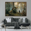 Grizzly Bear Cubs Wall Art Canvas Print