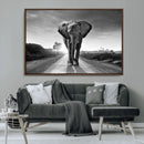 Black and White Elephant Wall Art Canvas Print