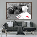 Poker Game Cards Wall Art Canvas, Multi Panel Wall Art