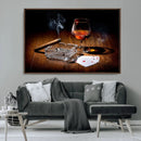 Whiskey Cigar Wall Art Canvas Print Kitchen Wall