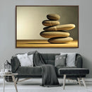 Fluvial Zen Stones Canvas Wall Art Print