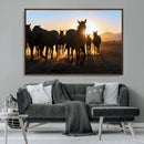 Horse Herd Wall Art Animal Canvas Print