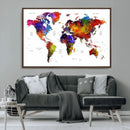 World Map Canvas Print – Detailed Map of the World Wall Art