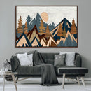 Abstract Wood Panel Effect Mountain Range Top Wall Art
