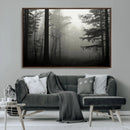 Misty Forest Wall Art Premium Canvas Print a Foggy and