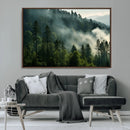Misty Forest Wall Art Premium Canvas Print a Foggy and