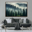 Captivating Misty Forest Wall Art Premium Canvas Print a