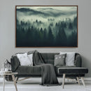 Misty Forest Wall Art Premium Canvas Print a Foggy and