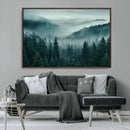 Captivating Misty Foggy Forest Wall Art Premium Canvas Print