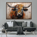 Scottish Highland Cow Cattle Art Print on Wood Style by MyGreatCanvas | Canvas Wall Art Prints | Photo Prints & Wall Decor
