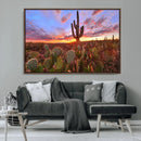 Arizona Desert Wall Art Canvas Print - Framed Deser Sunset