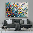Modern Abstract Fish Shoal Wall Art Canvas Print, Colorful by MyGreatCanvas | Canvas Wall Art Prints | Photo Prints & Wall Decor
