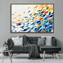 Abstract Fish Shoal Wall Art Canvas Print, Colorful Fish