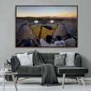 Dodger Stadium Sunset Game Triple Canvas Wall Art - Los