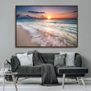 Sunset Beach Wall Art – Soothing Coastal Landscape, Ready to