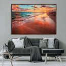 Sunset Beach Wall Art | Ocean Canvas Print | Coastal Wall