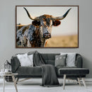 Texas Bull Longhorn Wall Art Canvas Print for Farm House by MyGreatCanvas | Canvas Wall Art Prints | Photo Prints & Wall Decor
