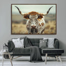 Texas Cow Longhorn Wall Art Canvas Print for Farm House Wall by MyGreatCanvas | Canvas Wall Art Prints | Photo Prints & Wall Decor