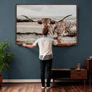 Texas Longhorn Canvas Wall Art Print – Majestic Western by MyGreatCanvas | Canvas Wall Art Prints | Photo Prints & Wall Decor
