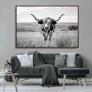 Texas Cow Longhorn Wall Art Canvas Print for Farm House Wall