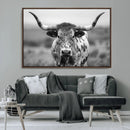 Texas Cow Longhorn Wall Art Canvas Print for Farm House Wall