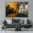 Bear and Bull Wall Art Canvas Print – Abstract Animal