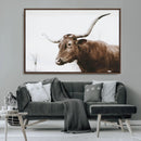 Rustic Bull Wall Art Canvas Print – Modern Longhorn