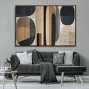 Abstract Minimalist Canvas Wall Art - Neutral Geometric