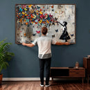 Banksy Wall Art - Banksy Girl and Butterfly Explosion Wall