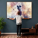 Abstract Watercolor Golf Player Wall Art Canvas Print