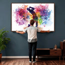 Colorful Golfer Swing Wall Art Canvas Print - Ready to Hang,
