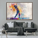 Watercolor Golf Swing Wall Art Canvas Print | Vibrant