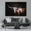 Texas Longhorn Wall Art Canvas Print | Western Ranch Decor |