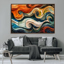 Abstract Wave Wall Art | Ready to Hang Framed Canvas Print |
