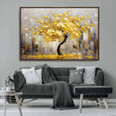Golden Tree Canvas Print | Abstract Wall Art for Modern