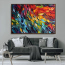 Vibrant Abstract Leaf Wall Art Canvas Print | Bold Colorful