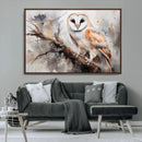 Barn Owl Wall Art | Watercolor Barn Owl Canvas Print |