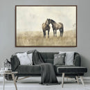 Chines Style Grunge Horses Wall Art Canvas Print