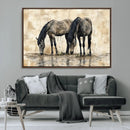 Chinese Style Abstract Black Horses Wall Art Canvas Print - by MyGreatCanvas | Canvas Wall Art Prints | Photo Prints & Wall Decor