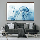 Blue Jellyfish Wall Art Canvas Print