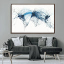 Flight Route Map Wall Art Canvas Print, Abstract Air Traffic