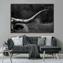 Cow Longhorn Wall Art | Black and White Print | Ready to by MyGreatCanvas | Canvas Wall Art Prints | Photo Prints & Wall Decor