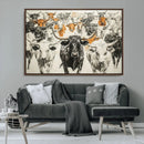 Farmhouse Wall Art | Western Longhorn Cattle Canvas Print | by MyGreatCanvas | Canvas Wall Art Prints | Photo Prints & Wall Decor